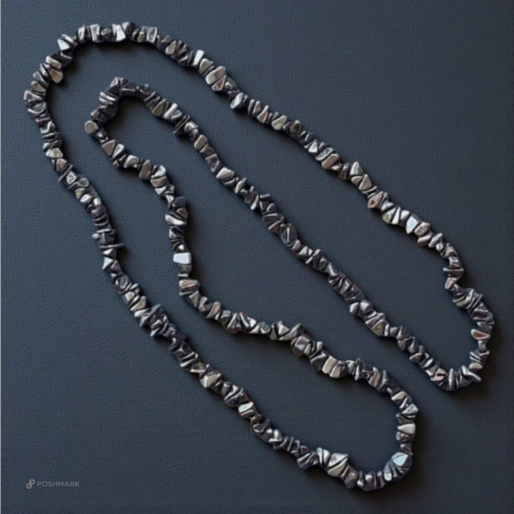 💖 Vintage Hematite Chip Necklace 💖